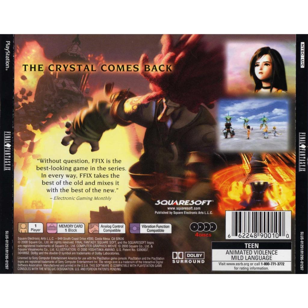 PS1 : Final Fantasy IX (USA) (4 Disc)