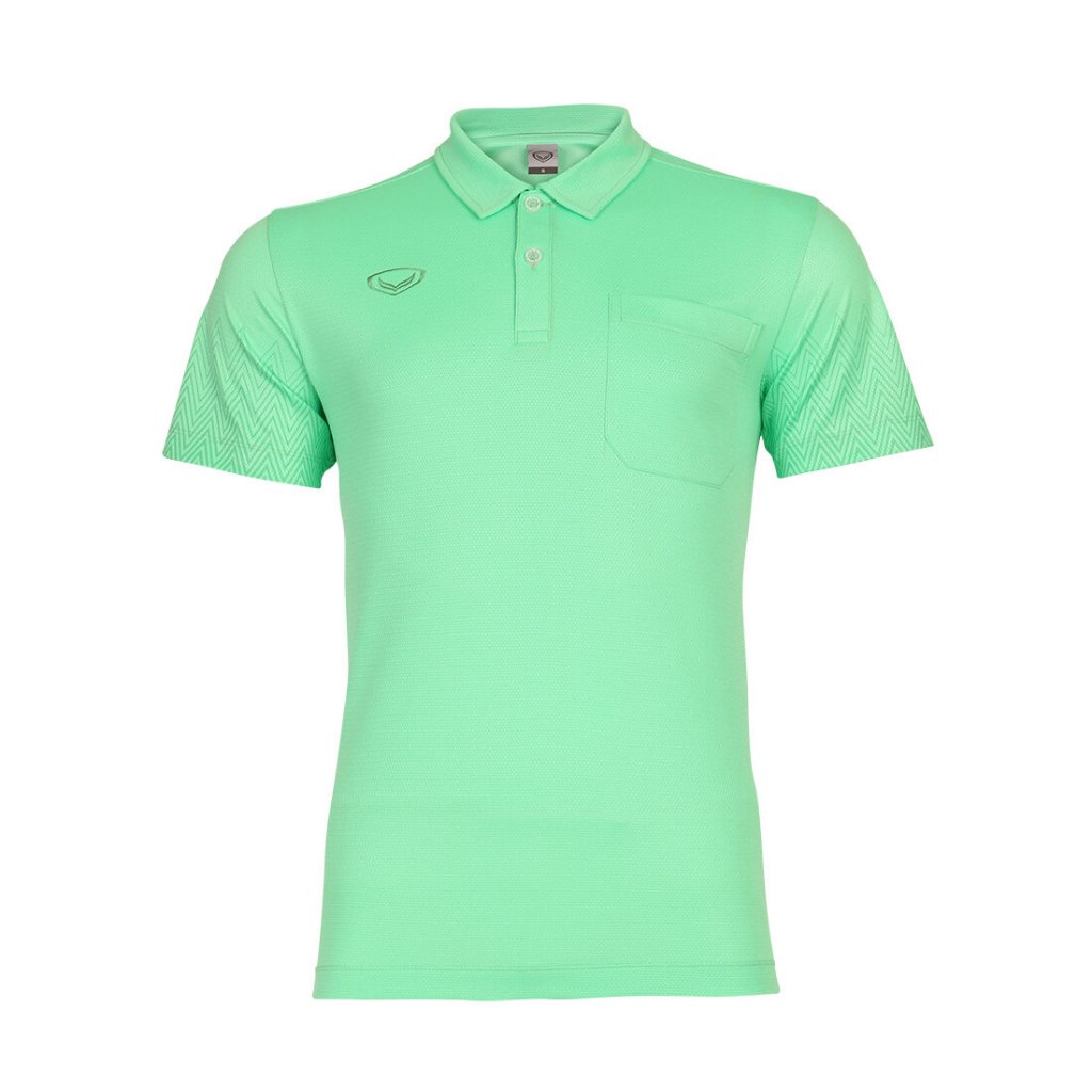 เสื้อโปโล แกรนด์สปอร์ต รหัส : 012584 (พิมพ์ลายแขน) สีเขียวอ่อน