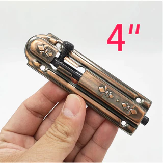 กลอนประตู หน้าต่าง No.280 จำนวน 12 ตัว ลายลูกเสือ สีรมดำ(AC) มีให้เลือกขนาด 4" , 6" พร้อมสกรูติดตั้ง กลอนเหล็ก กลอน