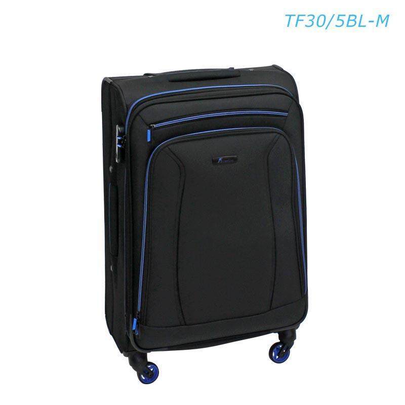 Fantastico กระเป๋าเดินทางแบบผ้า แกรนด์ 24 นิ้ว (61 ซม.) สีดำคาดน้ำเงิน รุ่น TF30/5BL-M