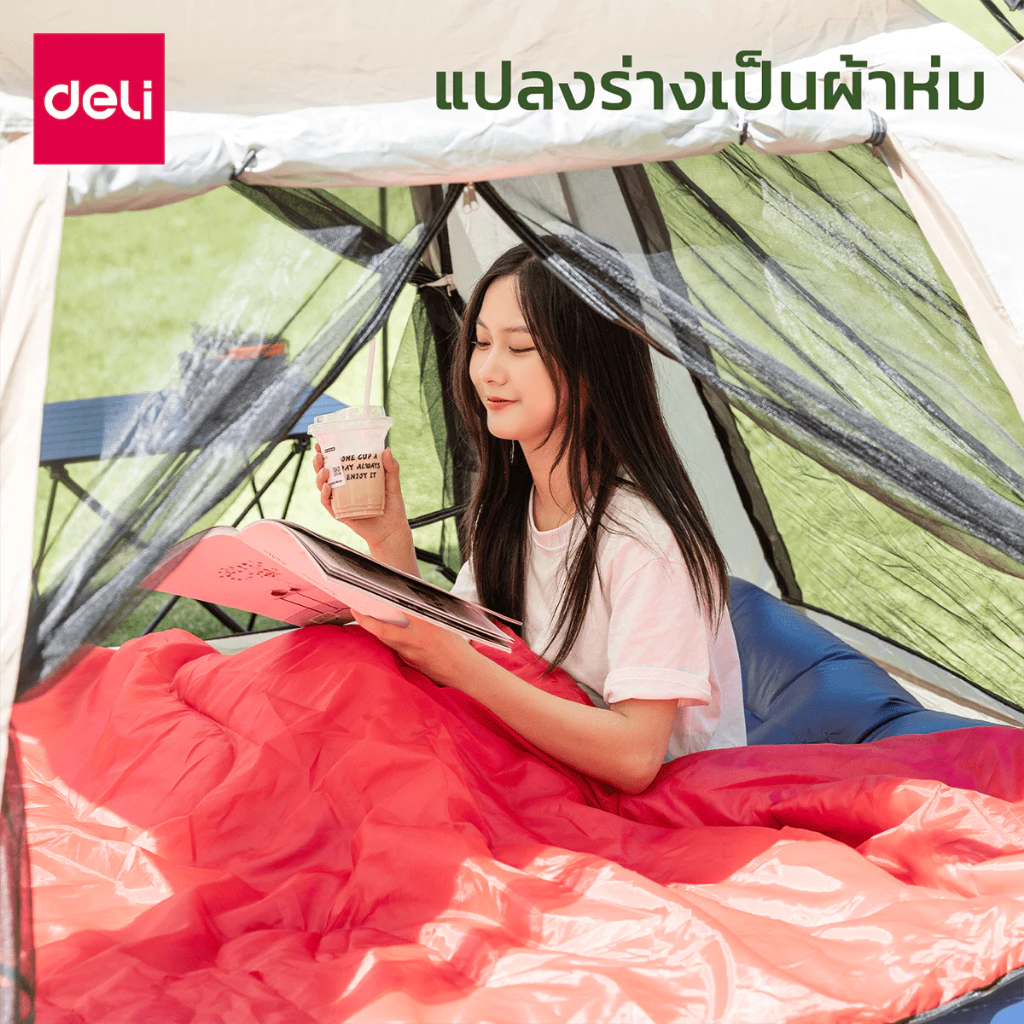 Deli ถุงนอนพกพา Sleeping Bag อุปกรณ์แคมป์ปิ้ง thumbnail 6