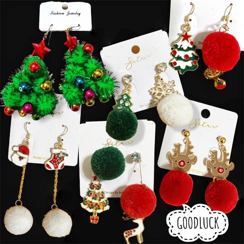 ตุ้มหูคริสมาสต์ earrings ต่างหู