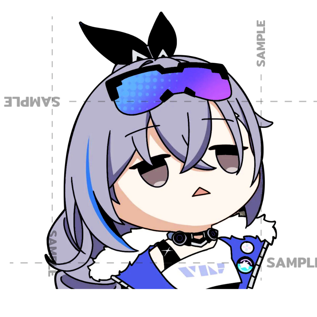 Silver Wolf meme สติ๊กเกอร์ 2 แผ่น Sticker honkai star rail HSR Silver Wolf Star rail สติกเกอร์