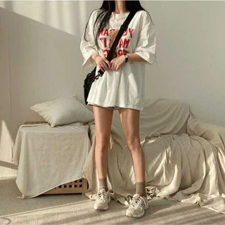 Ko เสื้อ สกีนลายน่ารัก เสื้อยืด ใส่สบายผ้า ผ้าคอตตอนผสมโพลีเอสเตอร์ 791