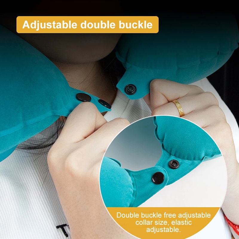 พร้อมส่ง หมอน ขนาดพกพา หมอนเป่าลม รูปตัวยู ใบใหญ่ น้ำหนักเบา เหมาะสำหรับสำนักงาน แคมป์ปิ้ง การท่องเที่ยว - รูปที่ 4