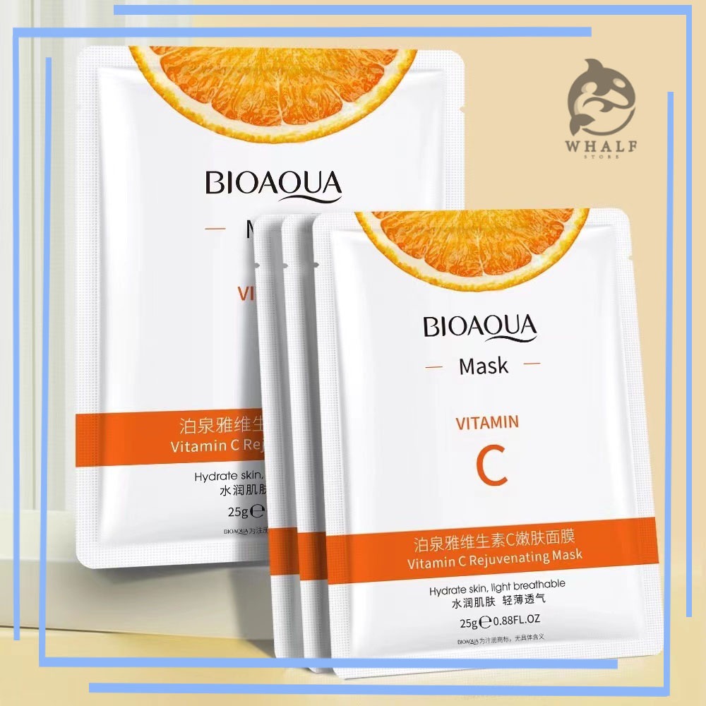 VC Mask Vitamin C มาส์กวิตามินซี หน้าขาวกระจ่างใส หน้าเนียนนุ่มชุ่มชื้น ลดริ้วรอย มาร์คหน้า มาส์กหน้า Facial