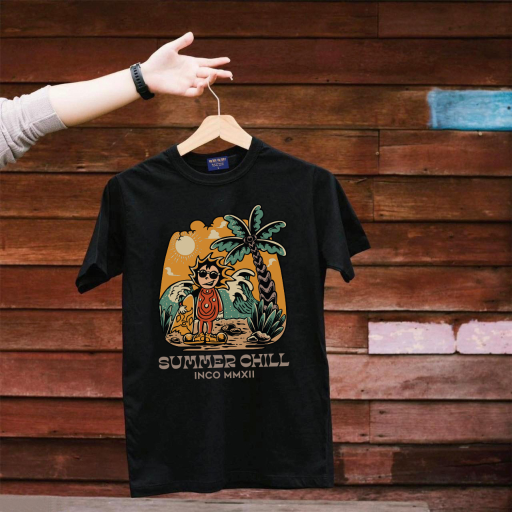 (พร้อมส่ง) เสื้อยืด SUMMER CHILL - ผ้า Cotton100%