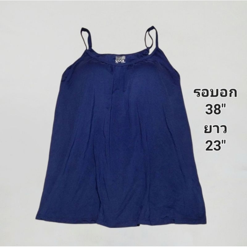 เสื้อผ้ามือสอง บราท็อป สายเดี่ยว 2in1ด้านใน แบบสวม ทรงปั๊ม สายปรับระดับได้ ผ้านิ่มเย็น ใส่สบาย แฟชั่นผู้หญิง สภาพใหม่