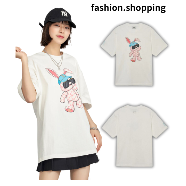 ☀️แท้ 💯% MLB เสื้อยืดเเขนสั้นคอกลมลายกระต่ายNY UNISEX CURVED CAPNY NEW YORK YANKEE