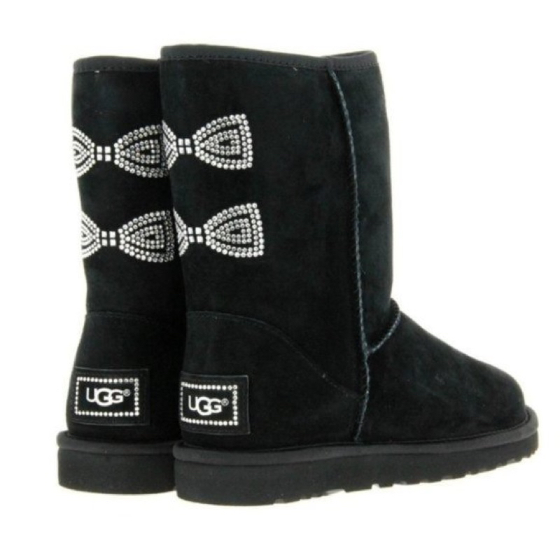 รองเท้าบูท Uggs Classic Short SWAROVSKI CRYSTAL Bow Boots sz.36