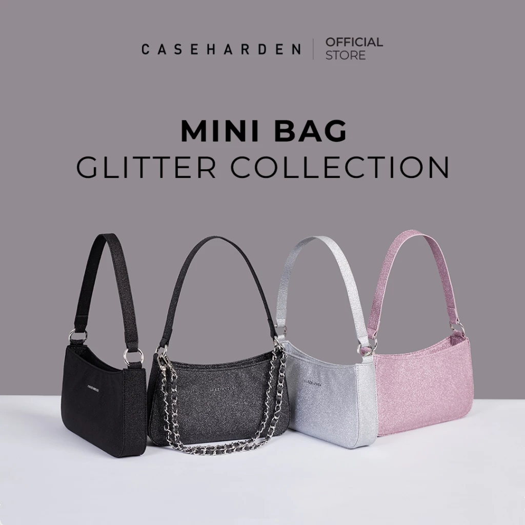[มีส่งทันที] Caseharden Mini Bag Glitter กระเป๋าสะพายข้างทรงพอช พร้อมสาย 3 สาย