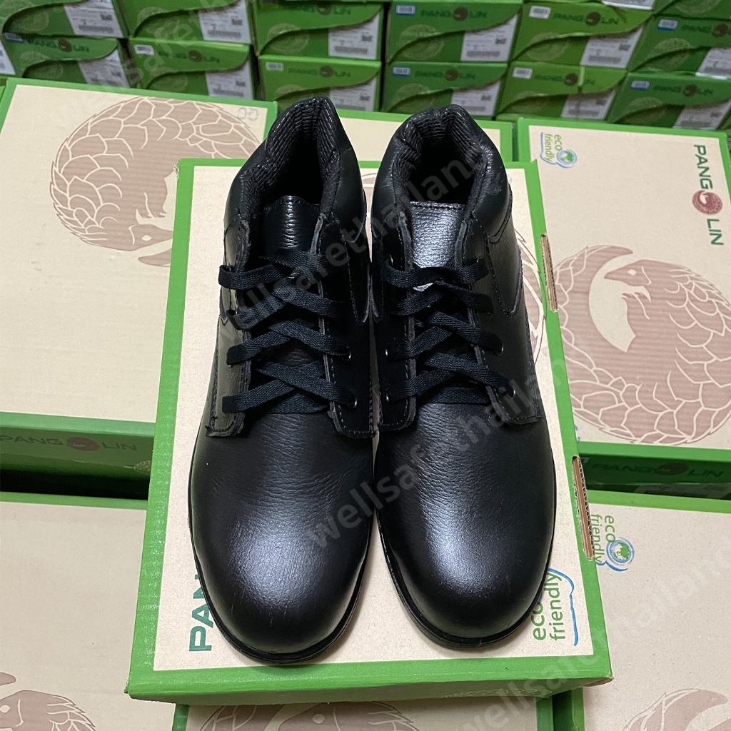 [เก็บโค้ด ลด 30%] PANGOLIN รองเท้าเซฟตี้  รุ่น 9504R สีดำ แพนโกลิน หัวเหล็กกันกระแทก รองเท้านิรภัย