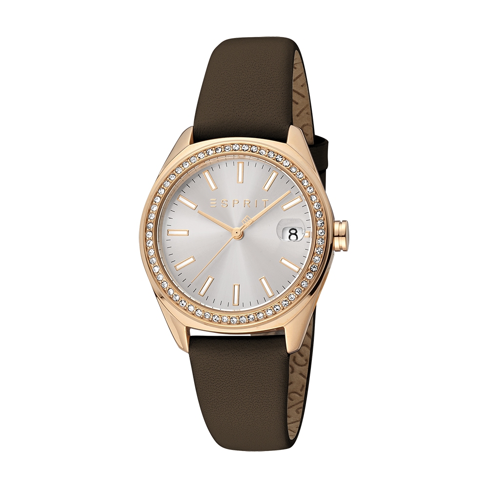 Esprit นาฬิกาข้อมือ คอลเลคชั่นใหม่ สีน้ำตาลรุ่น ES1L347L0135 สายหนัง นาฬิกาข้อมือผู้หญิง นาฬิกาข้อมือผู้ชาย