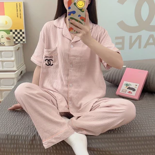 🌹SL#ชุดนอนผ้าไหมเกาหลี.แขนสั้นขายาว.งานปักผ้าเกรดAพร้อมส่ง.สีพื้น.สุดคุ้ม
