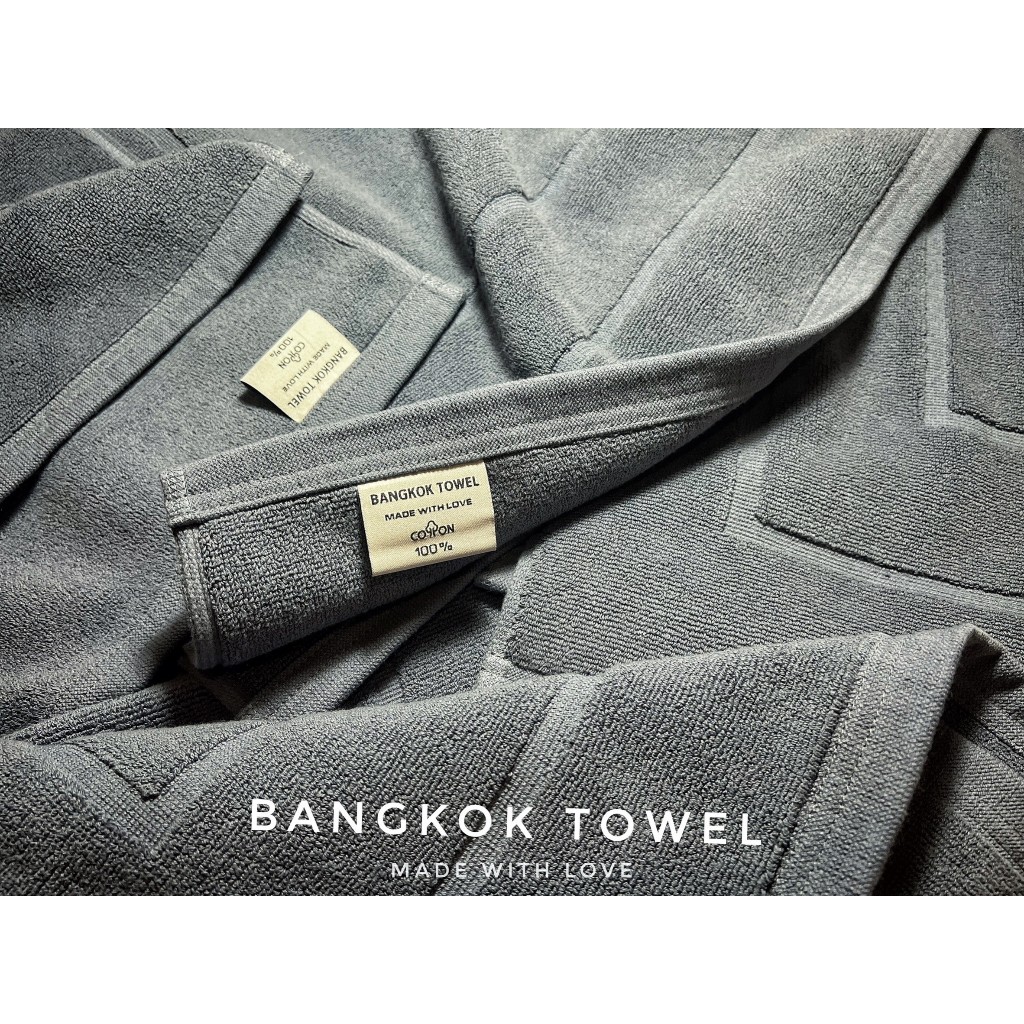Bangkok Towel ผ้าเช็ดเท้าเกรดโรงแรม ขนาด  20x30 นิ้ว 10 ปอนด์ ลายกรอบ คอตตอน ฝ้าย 100%