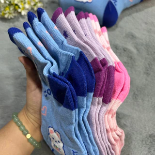 ถุงเท้าผู้หญิงลายการ์ตูนข้อกลางสีสดใส่ ยกโหล 12คู่ 119฿ คู่ละ9฿ ขนาดฟรีไซส์(37-45) สินค้าคละลายผ้าหนา ผ้านิ่ม ใส่สบายจ้า