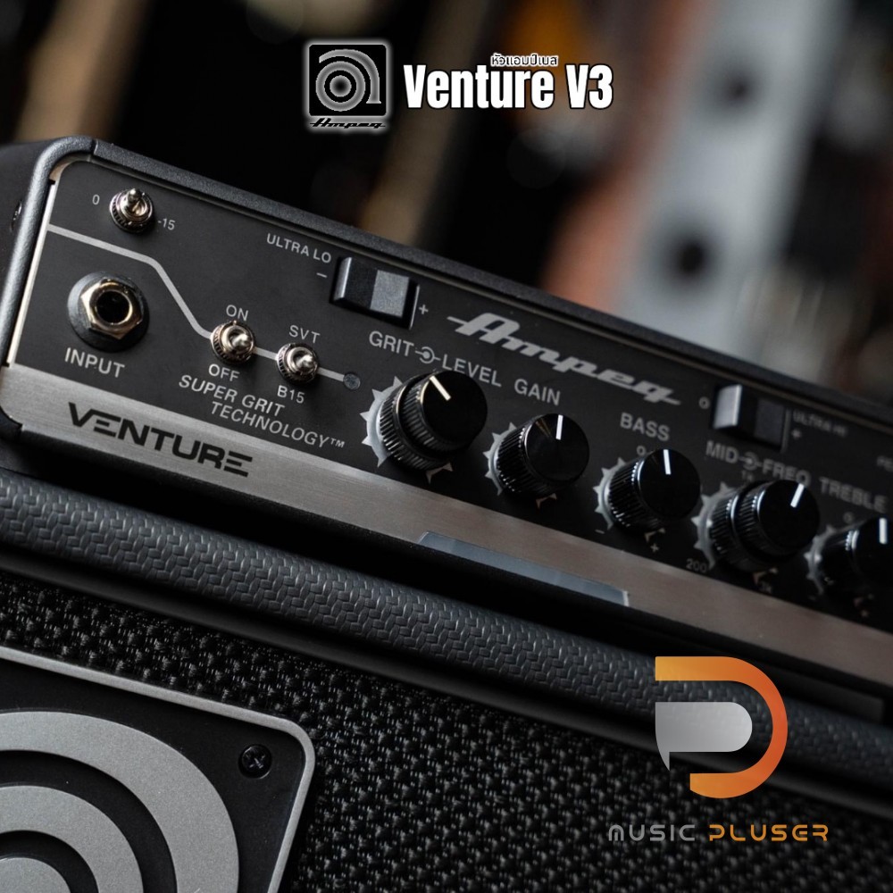 Ampeg Venture V3 Bass Amplifier Head Venture V3 ขนาด 300 วัตต์แบบพกพาเป็นพิเศษนั้นมีขนาดเล็กและเบาที