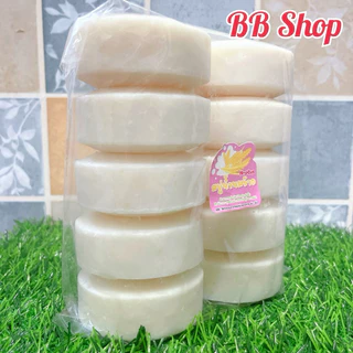 สบู่น้ำนมข้าว (สูตรใหม่) สบู่อัดก้อน ก้อนขนาด 100 กรัม สบู่แพ็ค 10 ก้อน