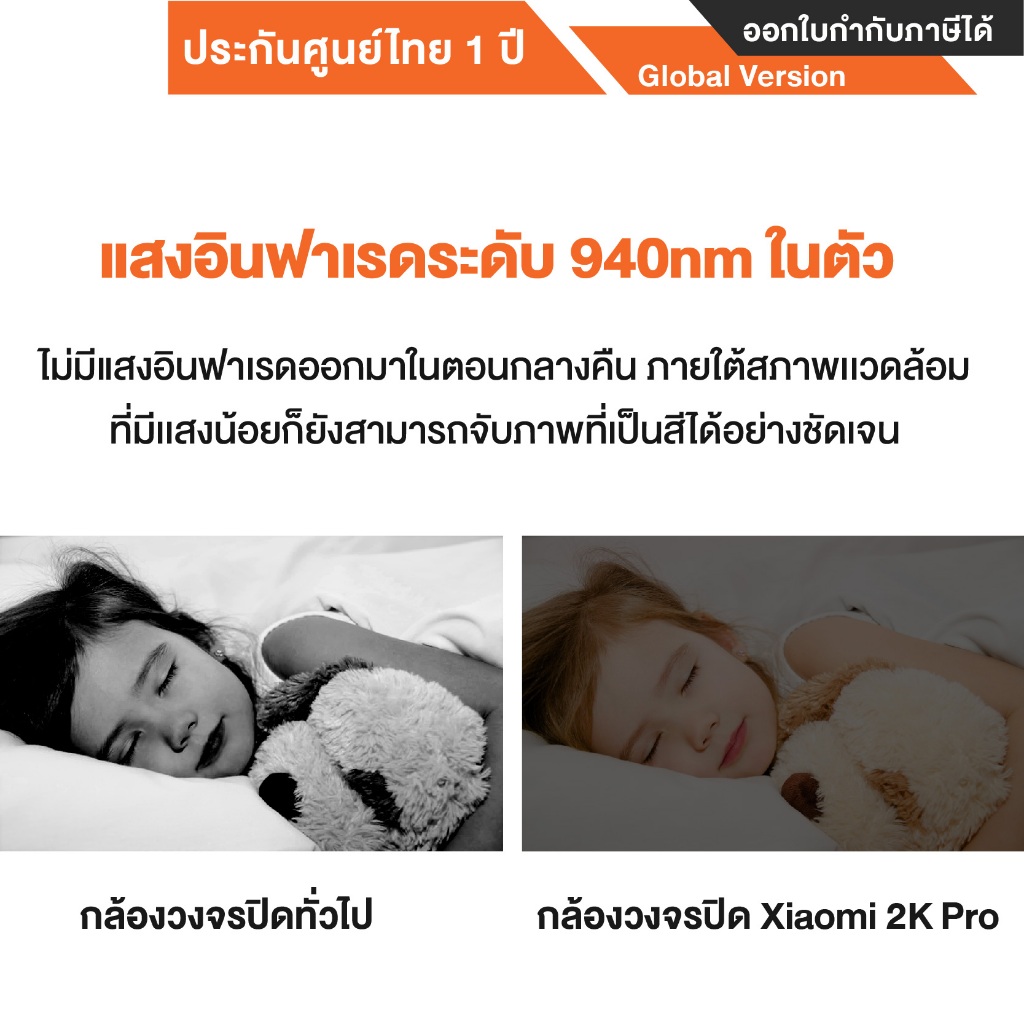 Xiaomi Smart Camera C400 กล้องวงจรปิดความละเอียด 2.5K รองรับ SD Card 256GB - Global Version ประกันศูนย์ไทย 1ปี