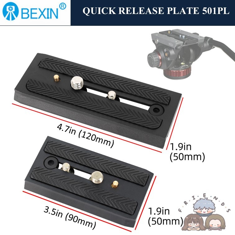 Quick Release Plate 501PL สำหรับ Manfrotto 701HDV 501HDV 503HDV MH055M0-Q5
