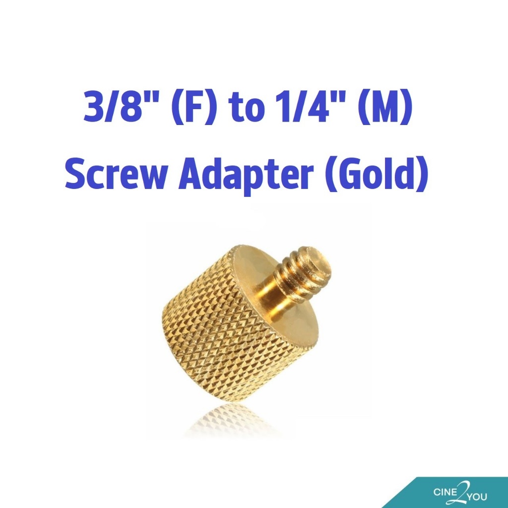 3/8" (F) to 1/4" (M) Screw Adapter (Gold)