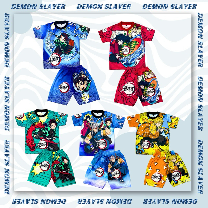ชุดดาบพิฆาตอสูร (Demon Slayer) เนื้อผ้าคุณภาพดี สกรีนหน้าหลัง ลายสวยมาก