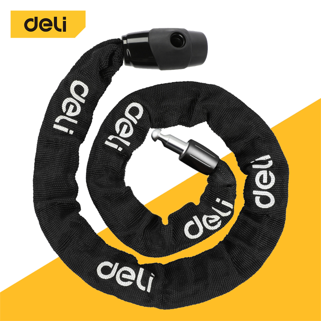 Deli โซ่ล็อคจักรยานยนต์ กุญแจล็อคล้อ โซ่กุญแจ คล้องรถ ปลอดภัย แข็งแรง กันขโมย Chain Lock