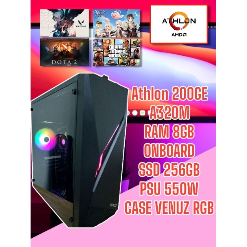 เคสคอมเล่นเกมส์ AMD ATHLON 200GE