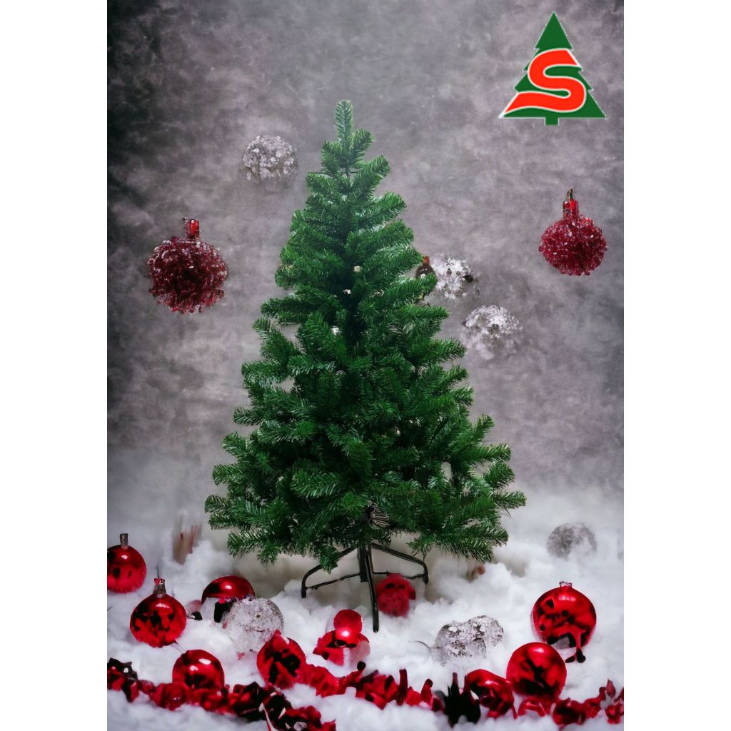 ต้นคริสต์มาสเจอซี่แบบกิ่งหนาเป็นพิเศษ 4 ฟุต มี 2 สี สีเขียว และ สีขาว (Christmas Tree Jersey 4F Green and White)