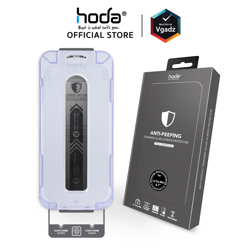 Hoda ฟิล์มกระจกสำหรับ iPhone 15 Pro / 15 Pro Max รุ่น Glass Protector Anti-Peeper (AP)
