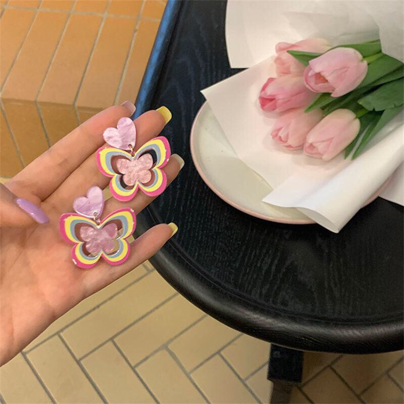 SHN ต่างหูผีเสื้อ สีสันสดใส SHN28-06