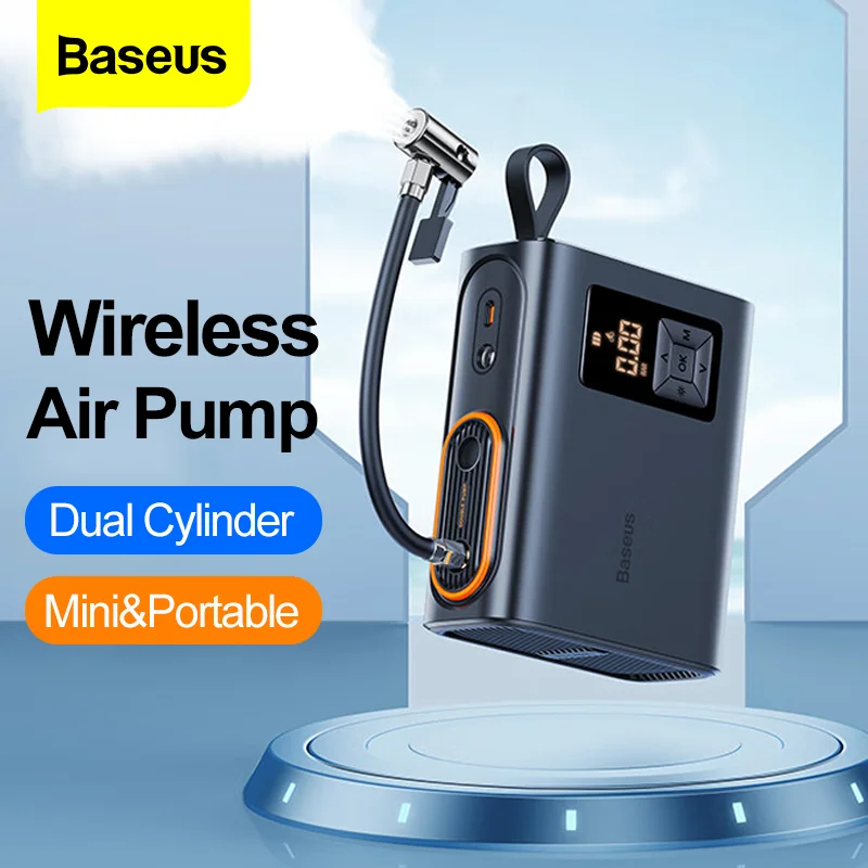 【2 Years Warranty】Baseus Tire Inflator Portable Car Air Compressor 250W Electric Tire Pump For Car Motorcycle Bicycle