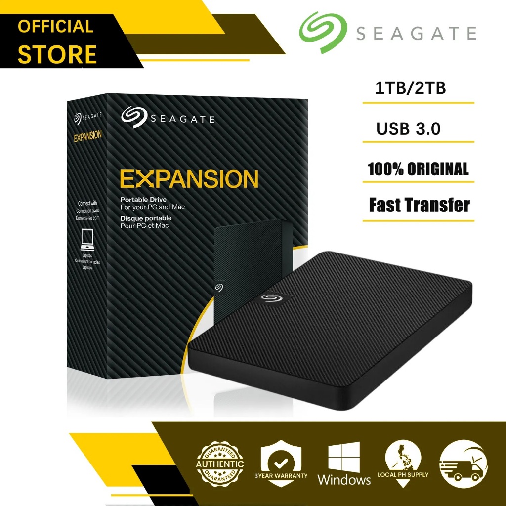 Seagate expansion external hard disk 2tb ฮาร์ดดิสก์แบบพกพา hdd external 1tb เอทานอล ฮาร์ดิส รับประกัน 3 ปี