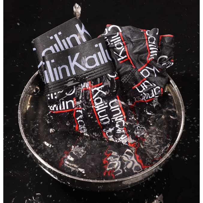 🔥 เซ็ตกางเกงในชาย 1กล่อง 4 ตัว กางเกงในผู้ชายเนื้อผ้านิ่มใส่สบาย สีดำลาย 999 - รูปที่ 5