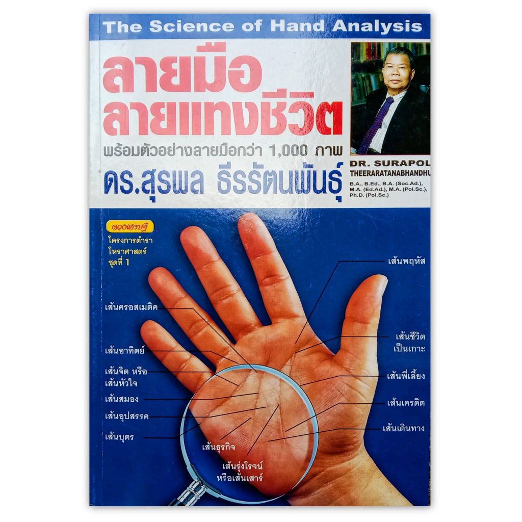 ลายมือ ลายแทงชีวิต โดย ดร.สุรพล ธีรรัตน์พันธุ์  พร้อมตัวอย่างลายมือกว่า 1000 ภาพ winwinbookshop