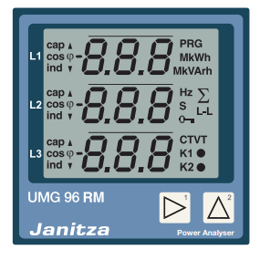 Janitza Zero Export UMG96RM พารามิเตอร์ไฟฟ้า