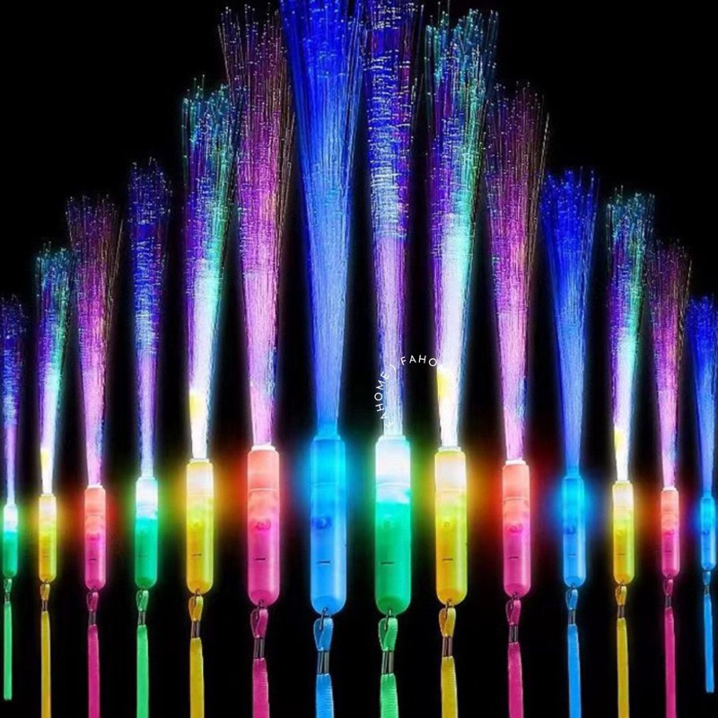 พร้อมส่ง แท่งไฟเบอร์ออปติก เรืองแสง พร้อมไฟ LED 3 โหมด ของเล่นคริสต์มาส ฮาโลวีน