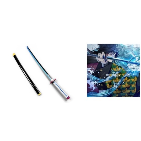 คอสเพลย์ดาบ Kimetsu no Yaiba ดาบ Giyuu Tomioka 104cm คอส swprd ของขวัญสำหรับผู้ใหญ่และเด็ก