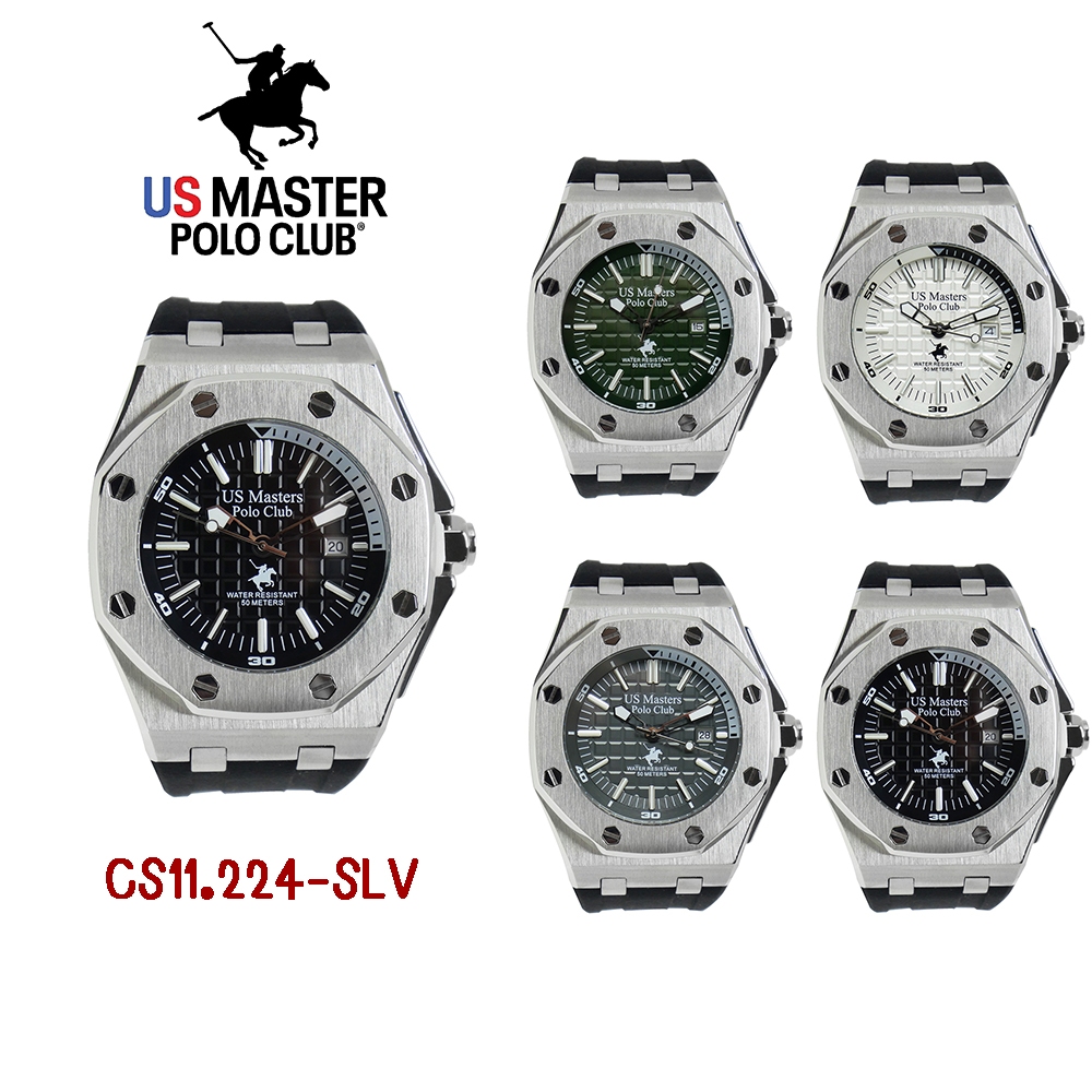 US Master Polo Club นาฬิกาข้อมือผู้ชาย สายยาง รุ่น CS11.224-SLV