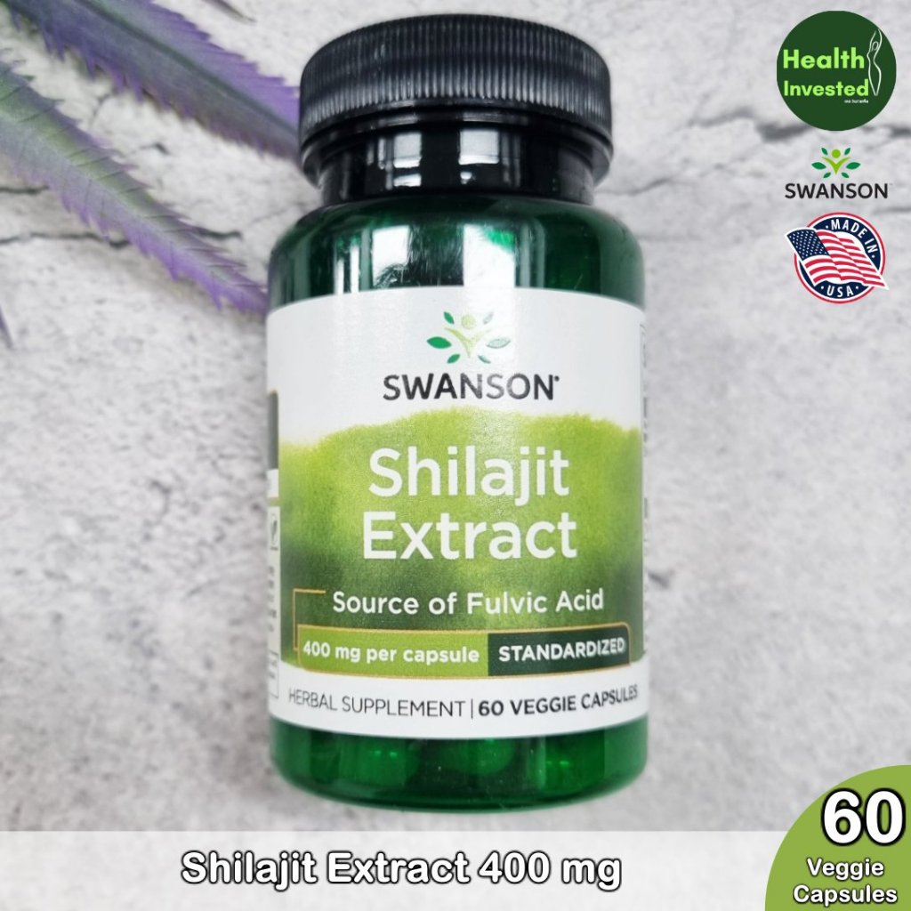  Shilajit Extract 400 mg 60 Veggie Capsules ชิลาจิต ชีลาจิต ชีลาเจต แหล่งของ กรดฟลูวิค Fulvic Acid