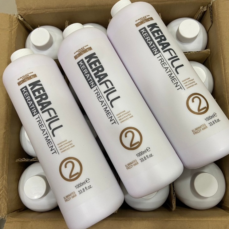 Kerafill Keratin Treatment เคราฟิว เคราตินผมตรง เนื้อสีม่วงเบอร์2  ของแท้100% ขนาด1000 Ml