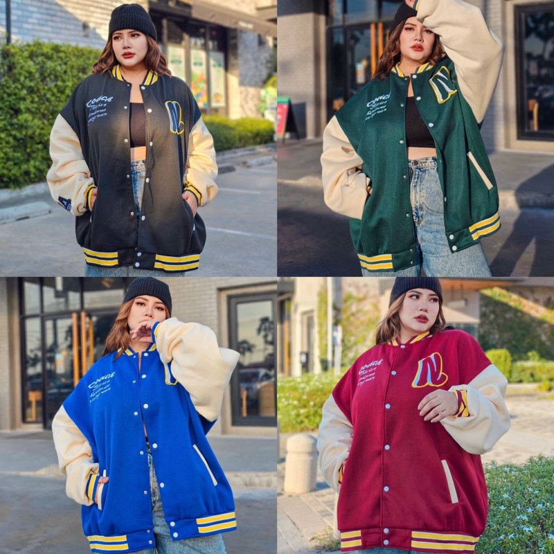 Jacket Baseball เสื้อแจ็คเก็ตเบสบอล อก 46”-66”