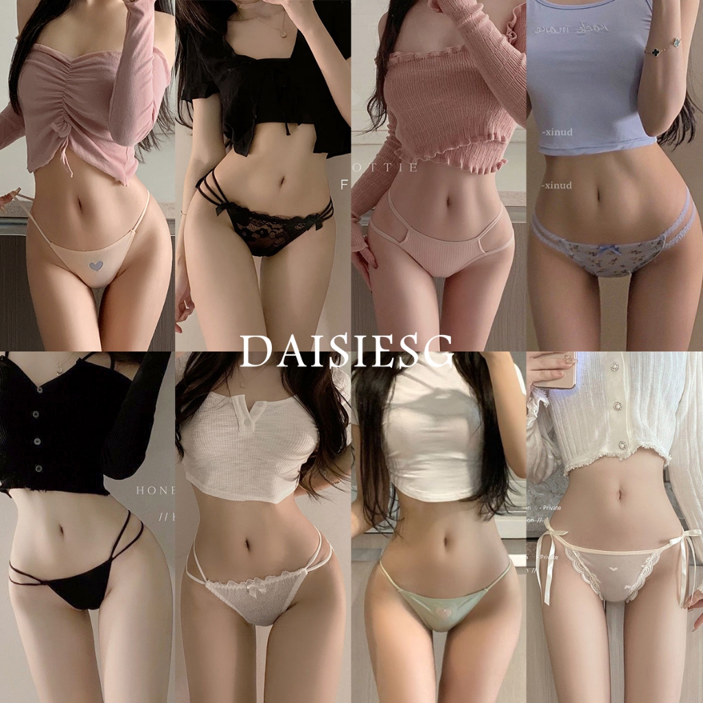 DaisiesG กางเกงในแบบจีสตริง ลายรูปหัวใจ สีพาสเทลหวานๆ ผ้านิ่มลื่นๆตัวสายแข็งแรงยืดหยุ่นได้ดี ADI20