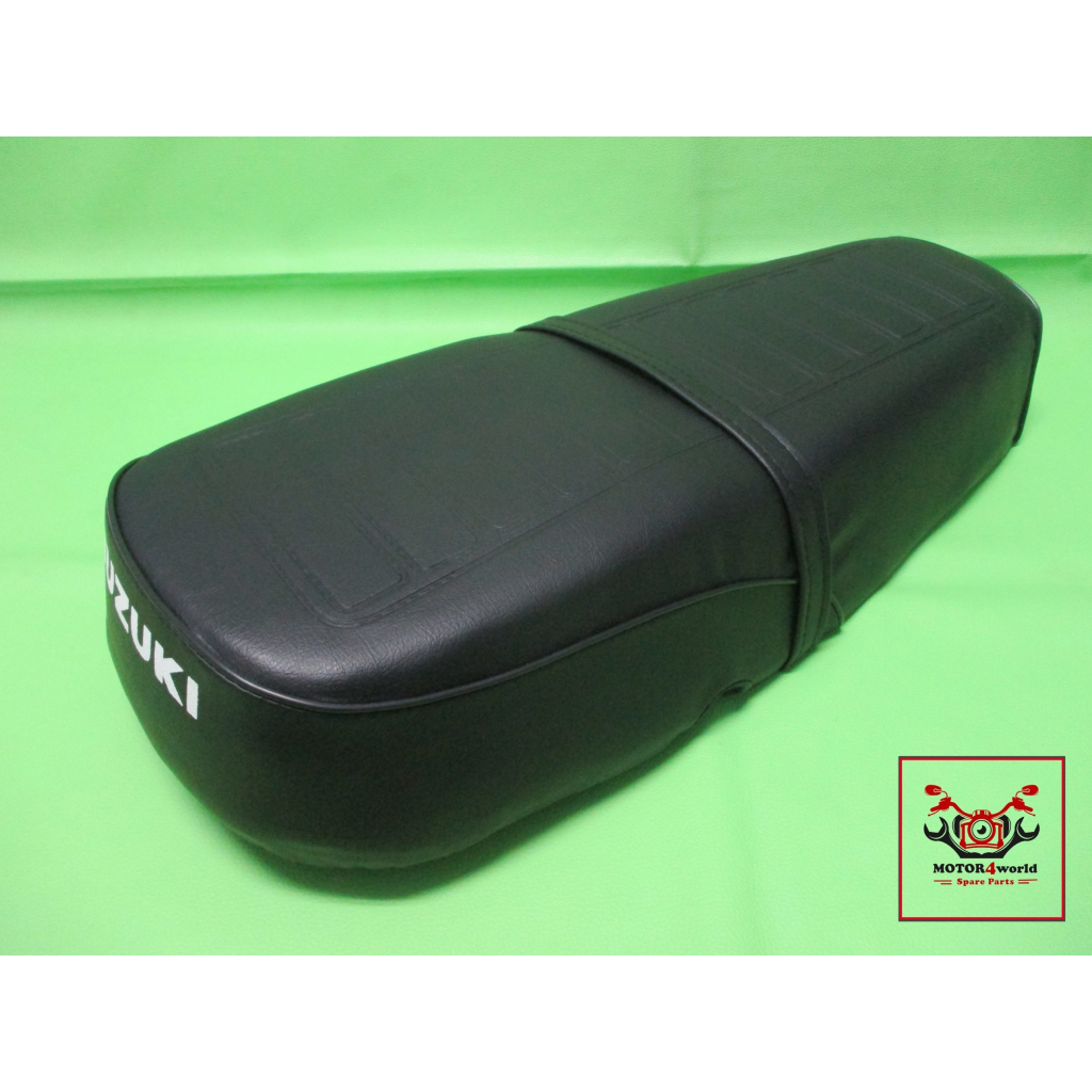 DOUBLE SEAT COMPLETE “BLACK” Fit For SUZUKI GT185 GT125 GT100 //  เบาะ หนังพีวีซี วีดำ ปั๊มลาย