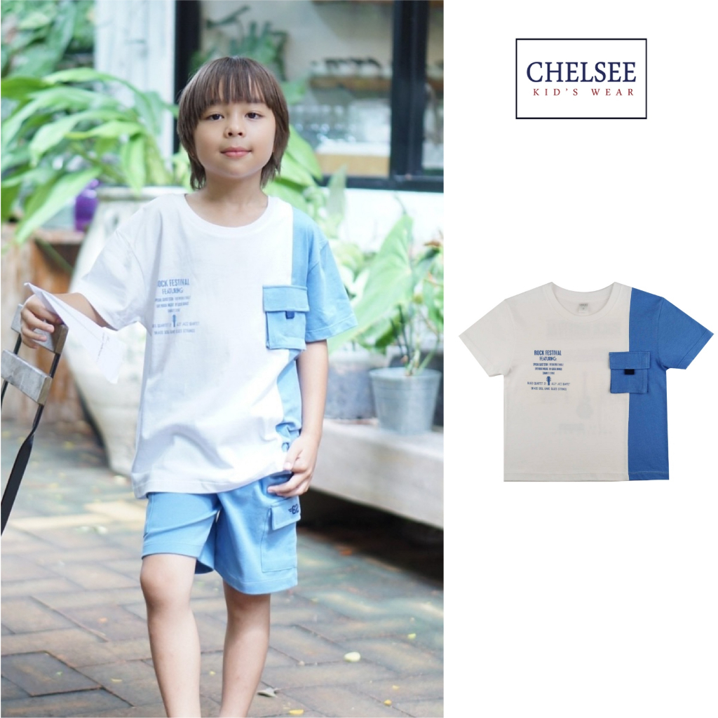 Chelsee เสื้อยืดคอกลม เด็กผู้ชาย รุ่น 127942 ลายกีต้าร์ อายุ 3-11ปี ผ้า 100%Cotton ผ้านุ่ม เสื้อผ้าแฟชั่นเด็กโต
