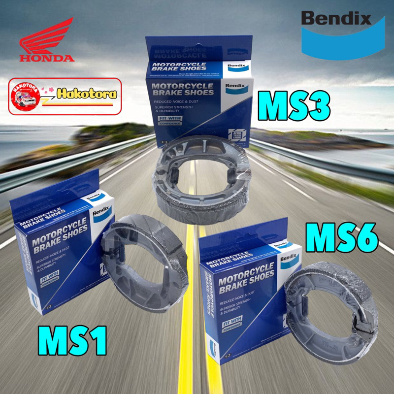 ก้ามเบรค หลัง Bendix Wave Dream Supercub Click Scoopy PCX Zoomer-X Fino Mio Nouvo ผ้าดรัมเบรครถมอเตอร์ไซค์