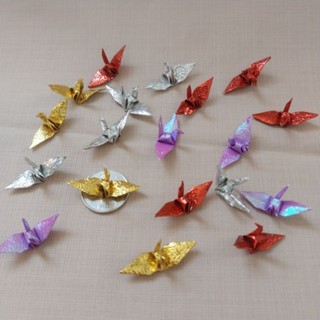 นกกระดาษ นกกระดาษพับสำเร็จ นกในขวดแก้ว