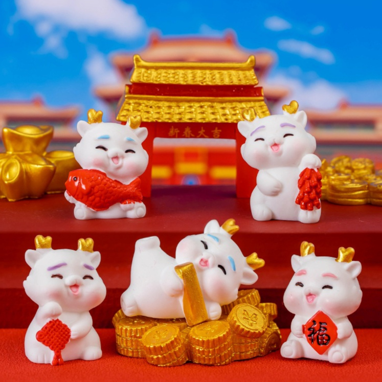 มังกรมงคลมั่งคั่ง (ราคา/1 ชิ้น) ตุ๊กตาแต่งบ้าน ตุ๊กตาแต่งสวน ของสะสม โมเดล จัดสวนถาด พร็อพถ่ายรูป