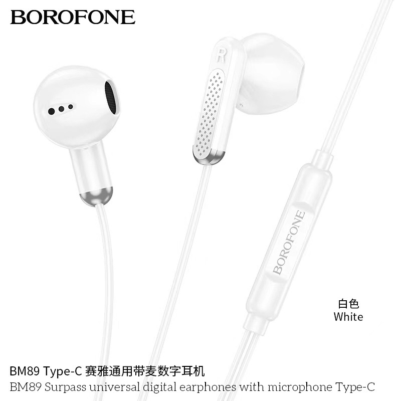 【ของแท้100% 】หูฟัง Borofone BM89 มีไมค์โครโฟนสามารถ คุยโทรศัพ์ ฟังเพลง และเล่นเกมส์ได้ เหมาะกับโทรศัพท์ aux 3.5mm/type-C