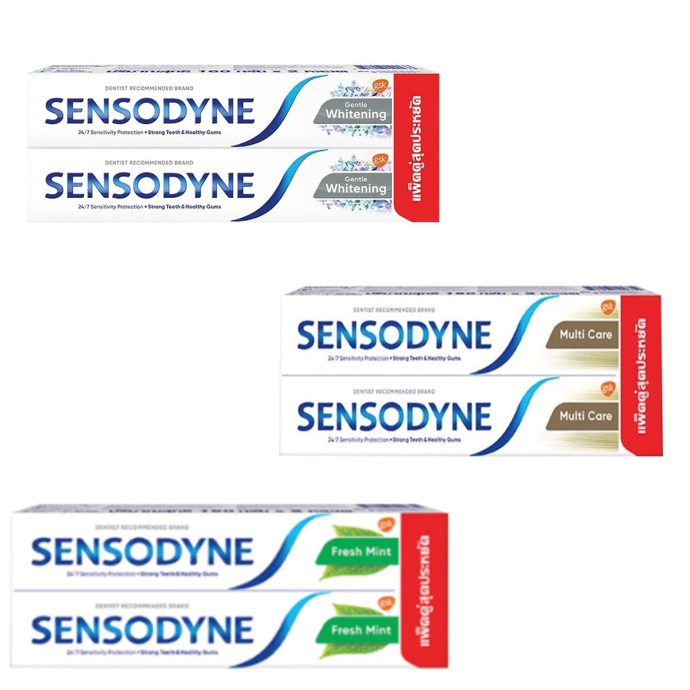 ((สูตรใหม่)) แพ็คคู่ ยาสีฟัน Sensodyne ขนาด 160 กรัม 2 หลอด มี 3 สูตร